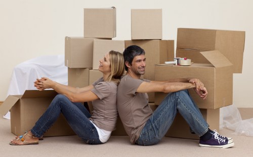 Experienced movers handling furniture during relocation